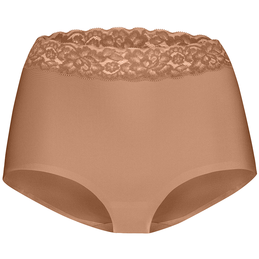 Secrets Dames High Waist Met Kant Hazelnut