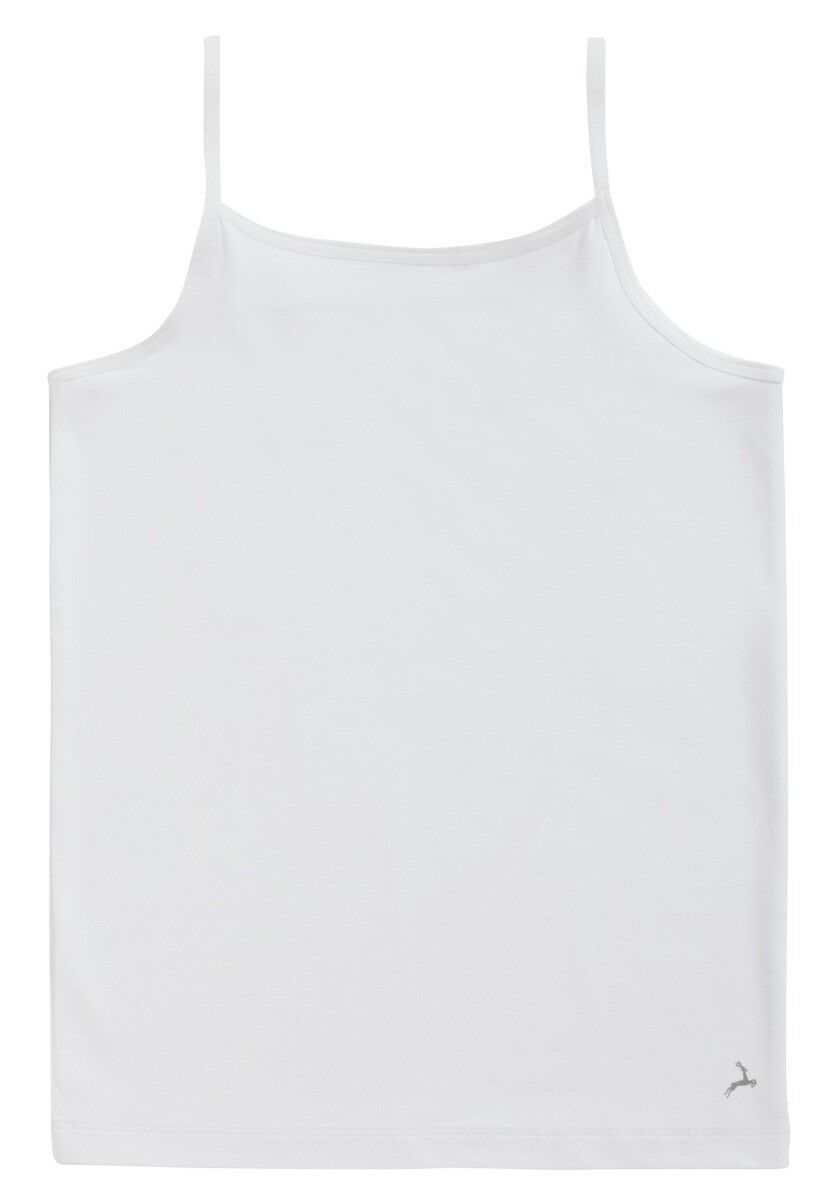 Basics Organic Cotton Stretch Meisjes Spaghetti Top Wit
