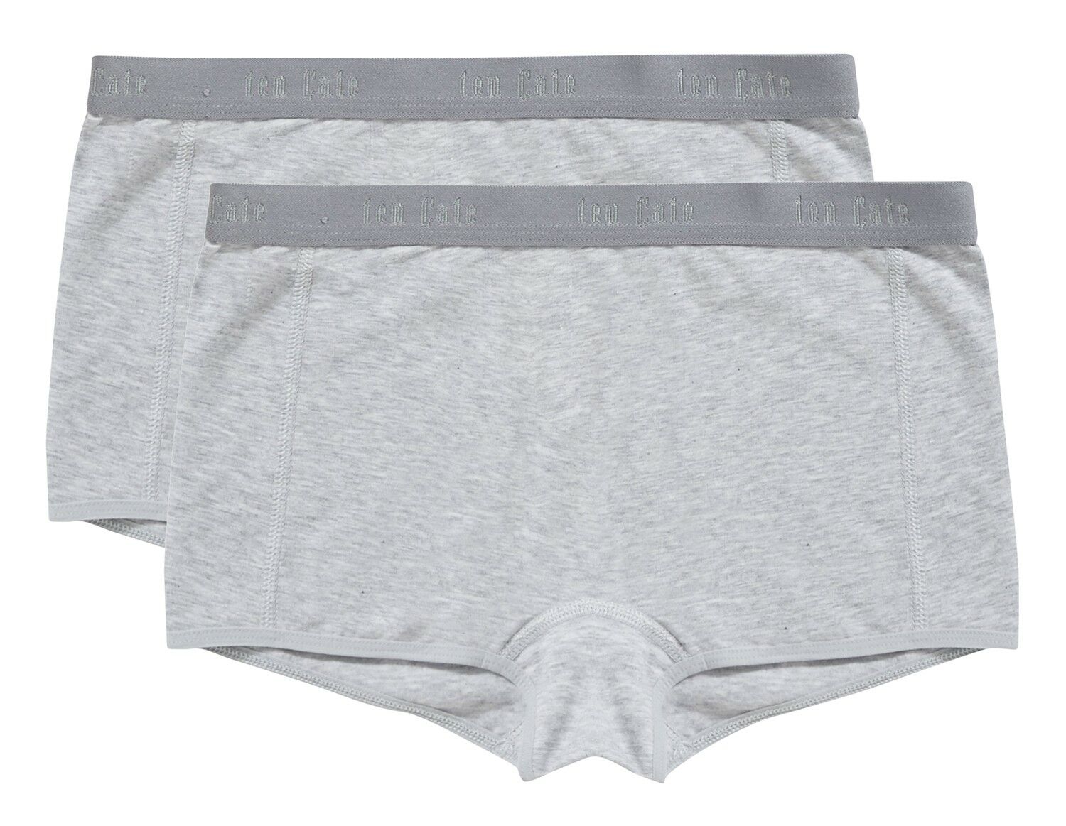 Basics Organic Cotton Stretch Meisjes Short 2-Pack Light Grey Melee