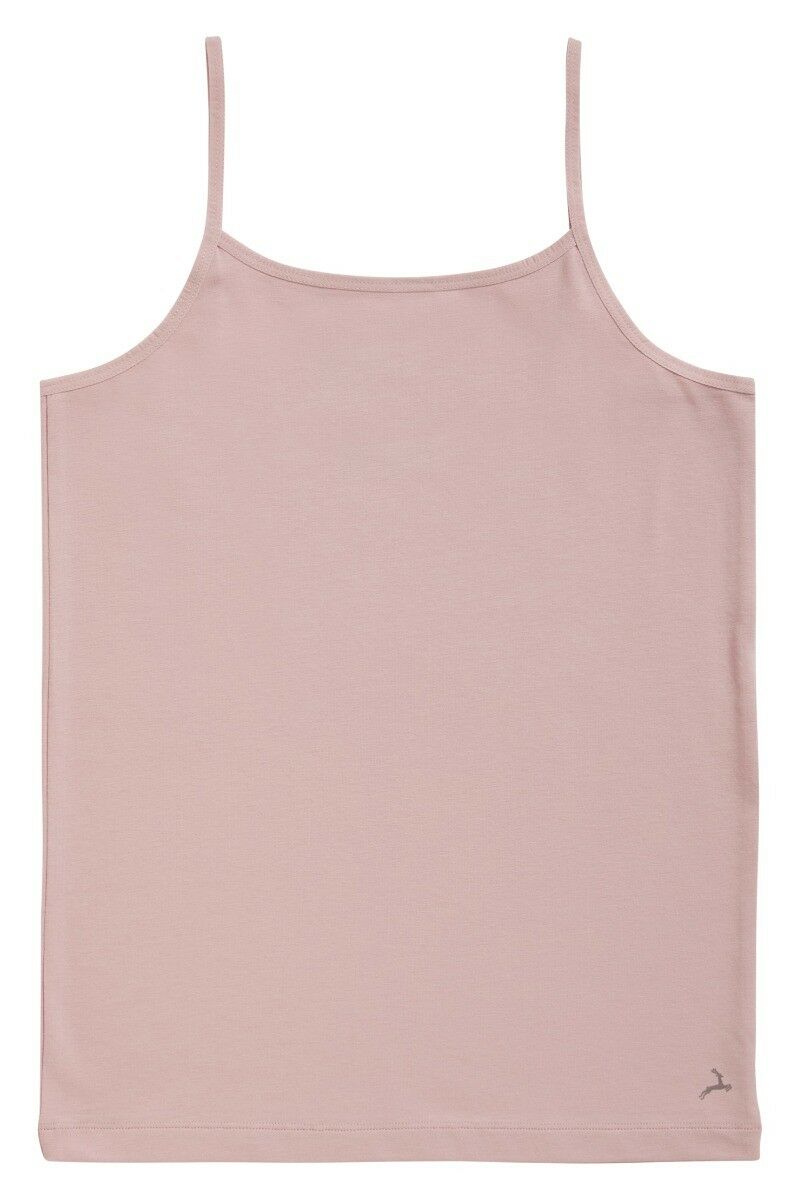 Meisjes Organic Cotton Stretch Spaghetti Top Ash Pink