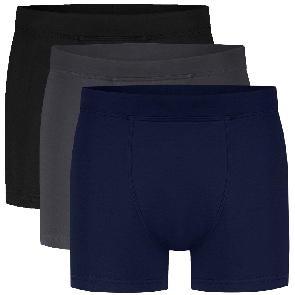 Basics Heren Modal Shorts Classic 3-Pack Zwart/Grijs/Blauw