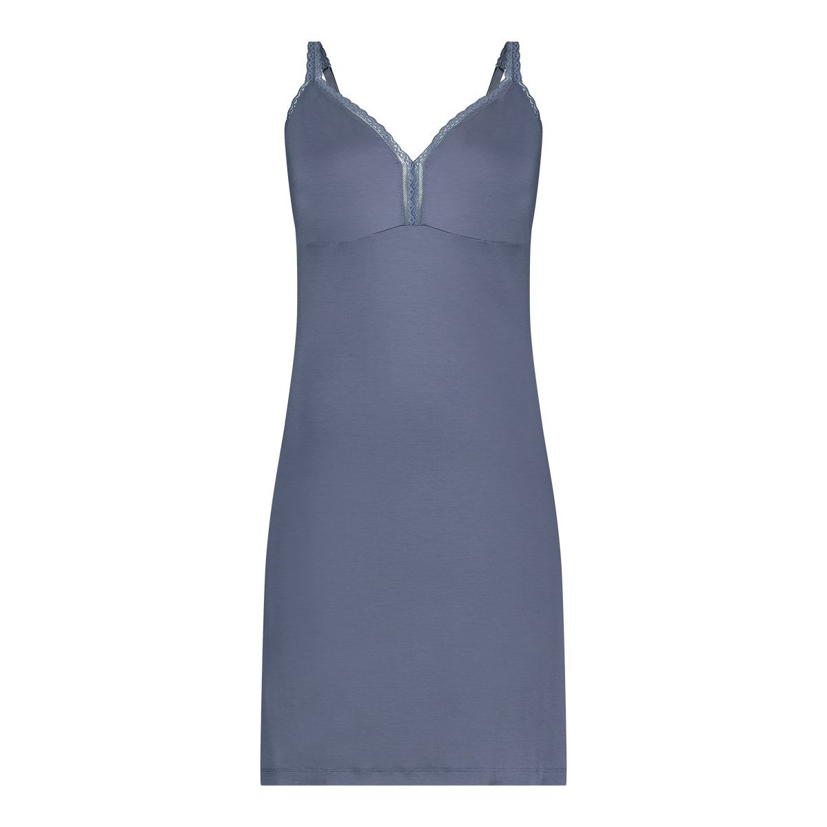 Dames Secrets Modal dress v-lace Indigo Blue