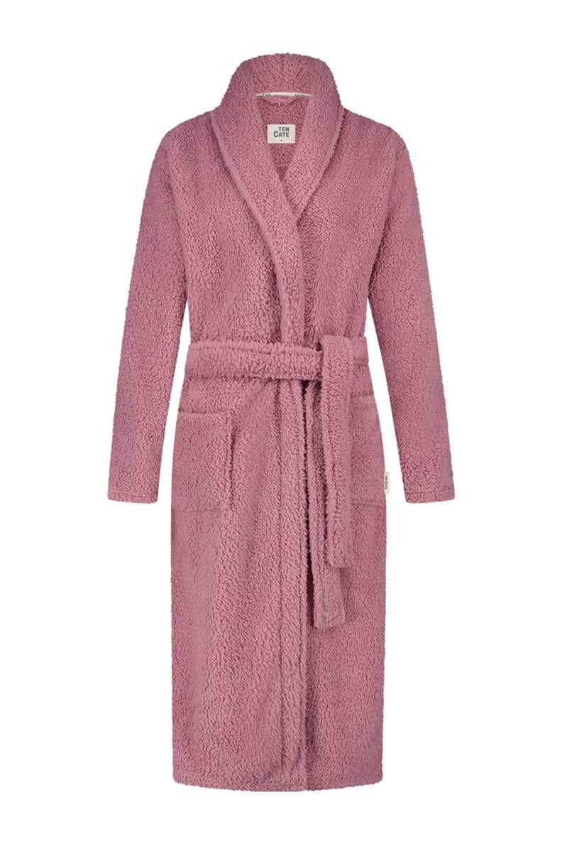 Dames Badjas Fleece Pink Teddy