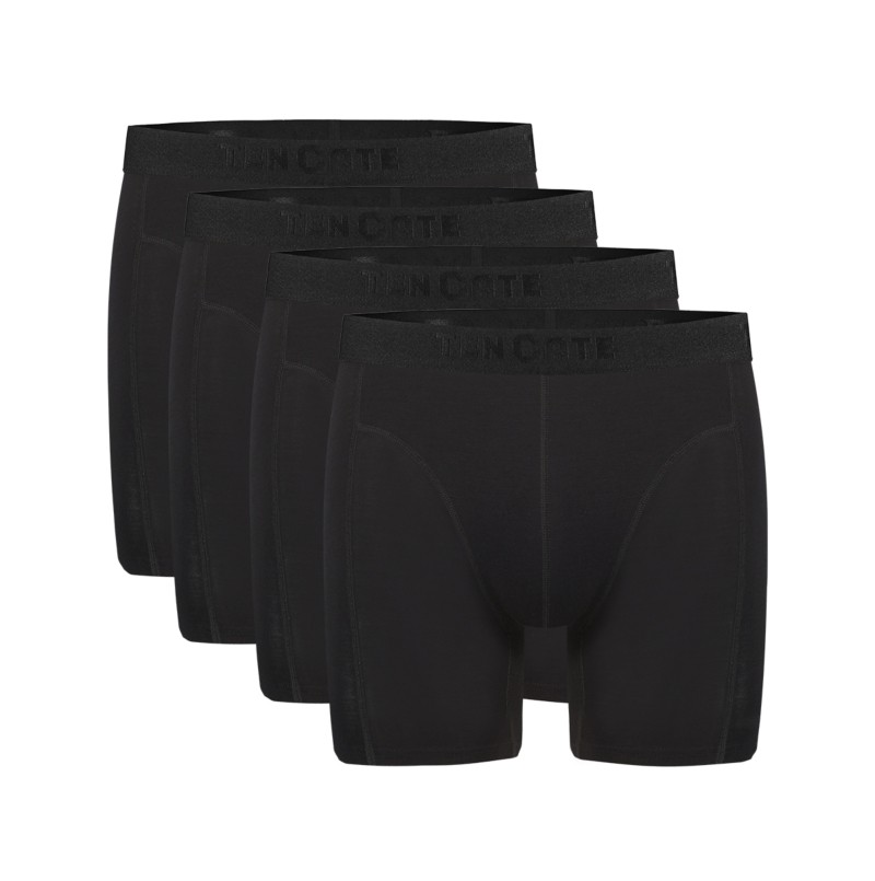 Heren Basics Bamboo Viscose men long shorts 4 pack Black