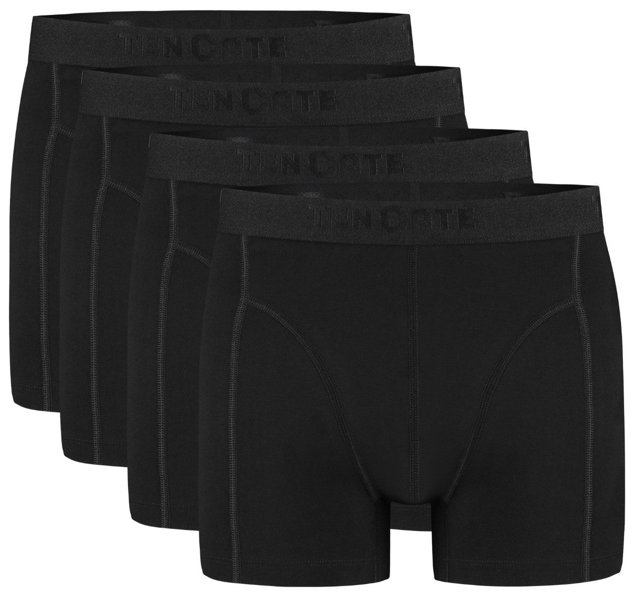 Basics Organic Cotton Stretch Heren Shorts 4-Pack Zwart Basics Organic Cotton Stretch Heren Shorts 4-Pack Zwart