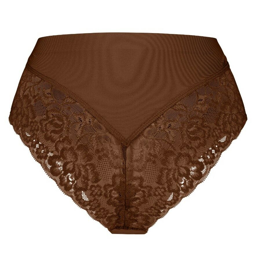 Dames Secrets High Waist Lace Brazilian Coconut