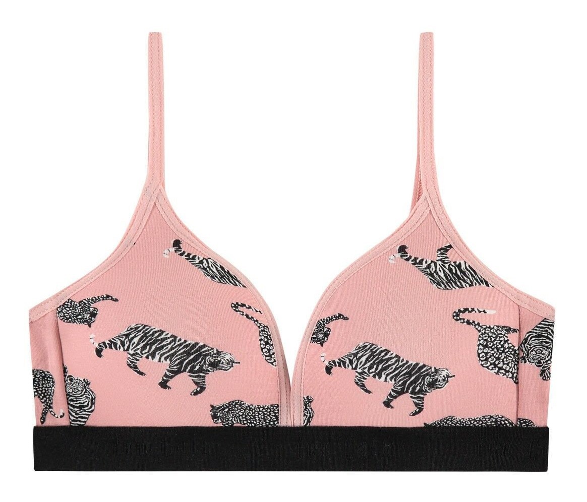 Basics Organic Cotton Stretch Meisjes Voorgevormde Bh Tiger