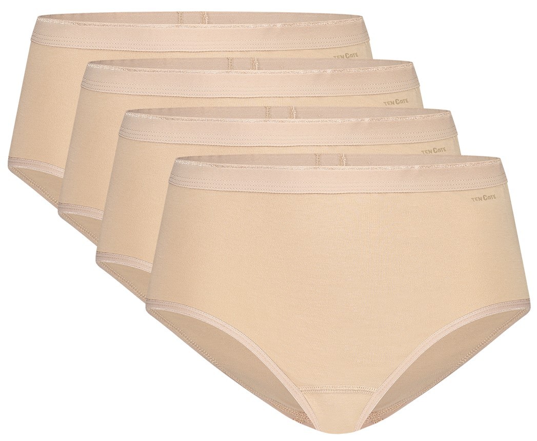 Dames Basics Organic Cotton Stretch 4-Pack Midi Beige