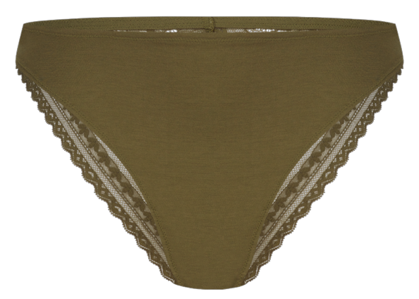 Dames Secrets Modal Slip Lace Olive Green