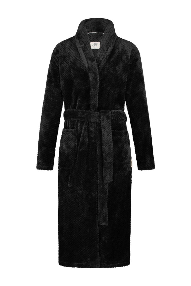 Dames Badjas Fleece Black
