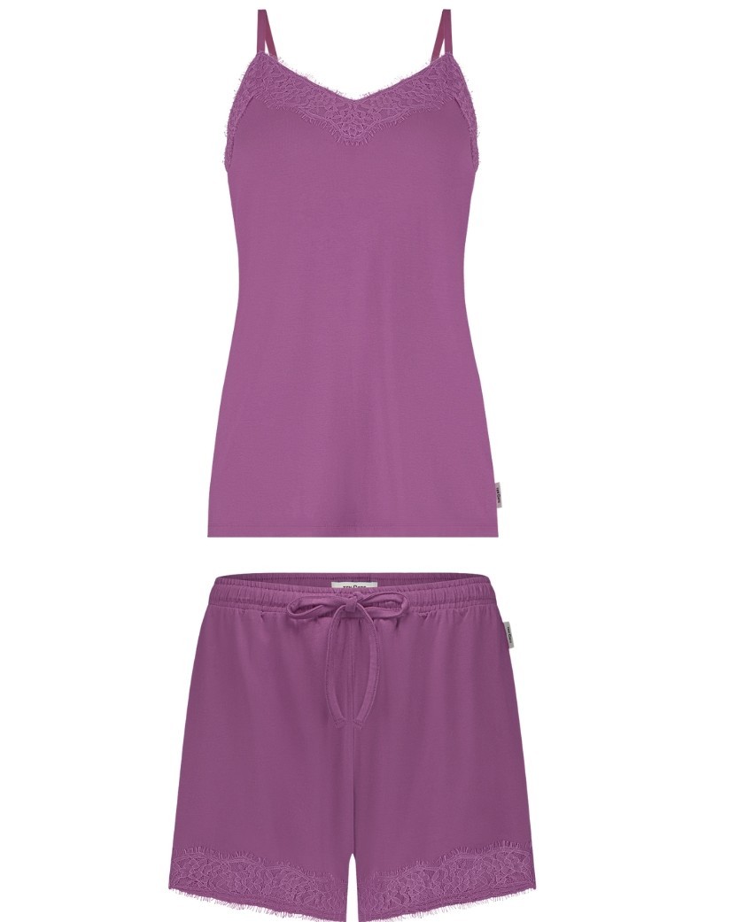 Secrets Dames Pyjama Met Kant Purple Orchid