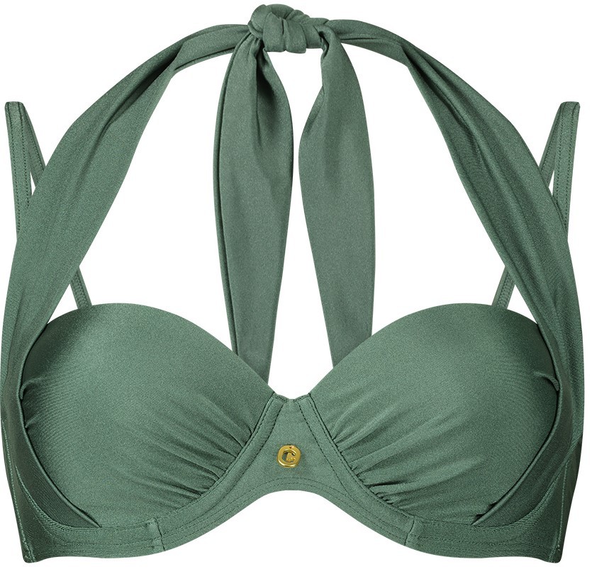 Dames Beach Bikinitop Green Sparkle