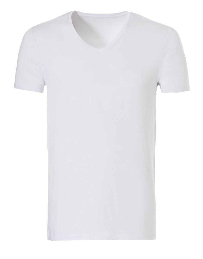 Basics Bamboo Viscose Heren T-Shirt V-neck Wit Basics Bamboo Viscose Heren T-Shirt V-neck Wit