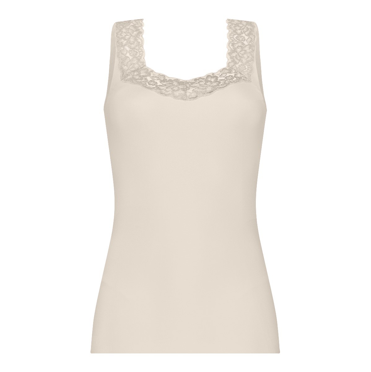 Dames Secrets Lace Singlet Almond