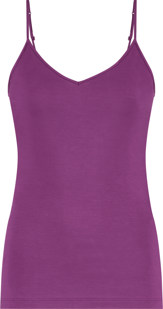 Dames Secrets Spaghetti Top V-Neck Purple