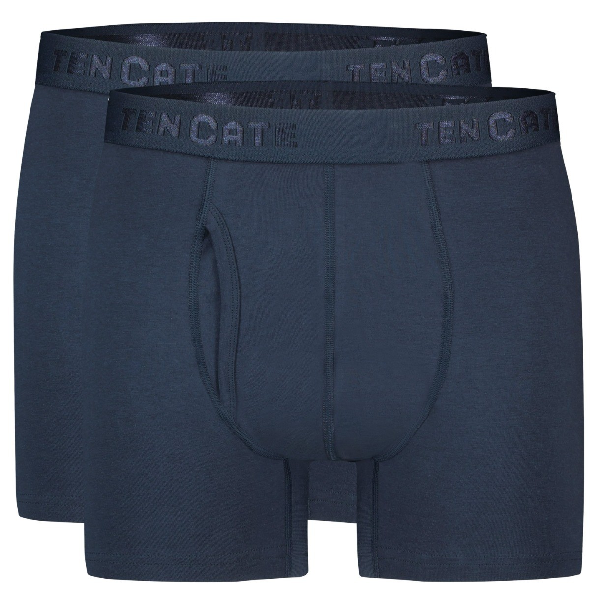 Basics Organic Cotton Stretch Heren Shorts Met Gulp 2-Pack Donkerblauw