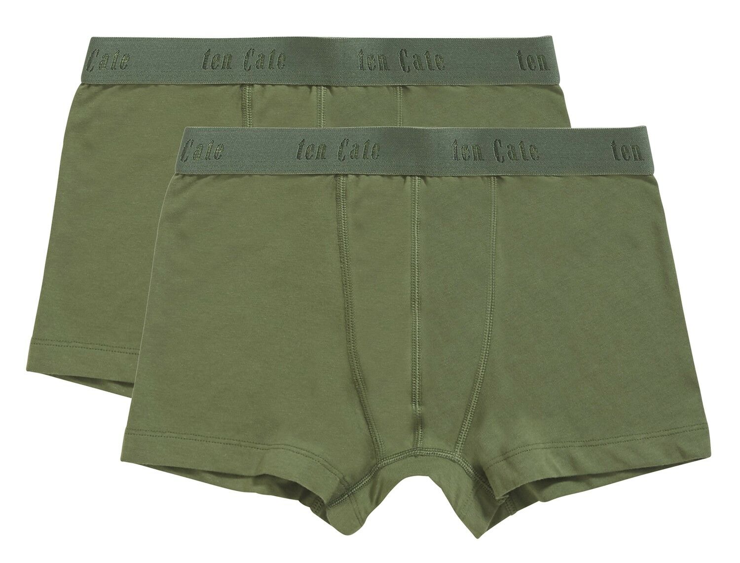 Jongens Organic Cotton Stretch 2-Pack Shorts Army Green