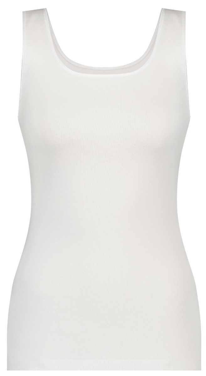 Basics Organic Cotton Stretch Dames Singlet Wit Basics Organic Cotton Stretch Dames Singlet Wit