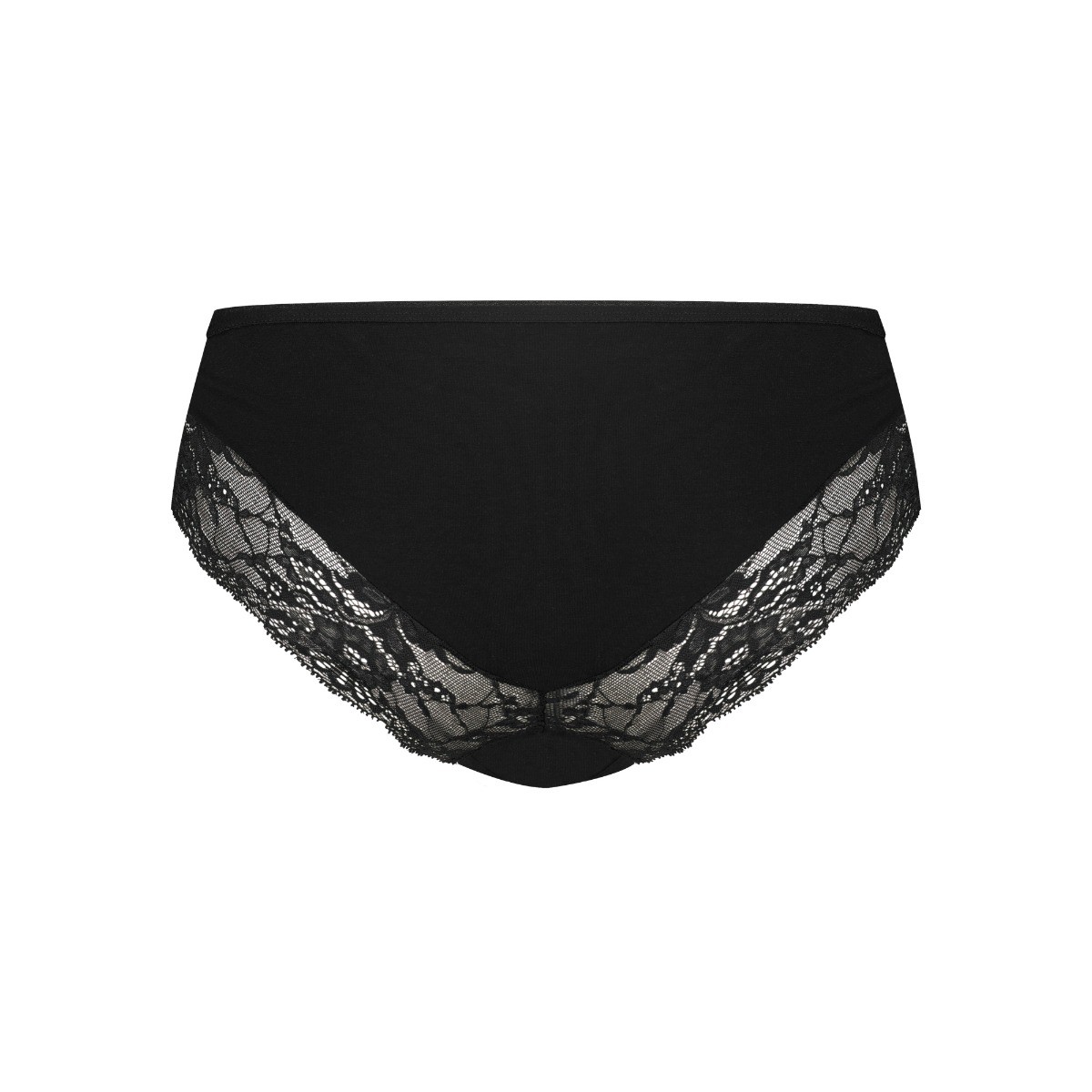 Basics Organic Cotton Stretch Dames Hipster Met Kant Zwart