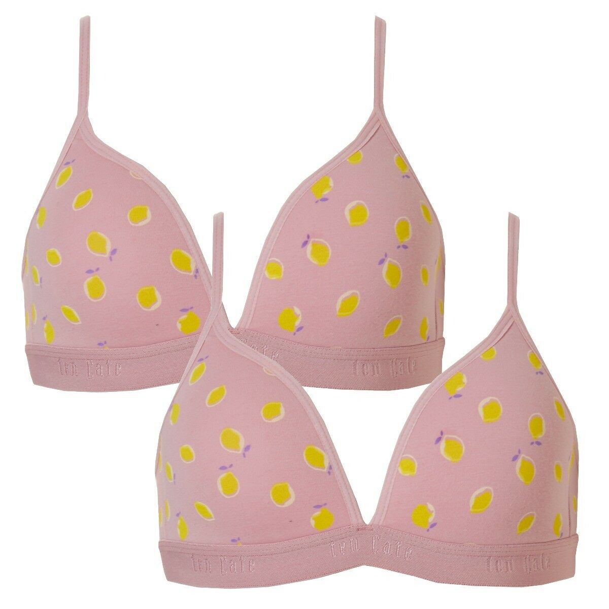 Basics Organic Cotton Stretch Meisjes Voorgevormde Bh 2-Pack Lemon