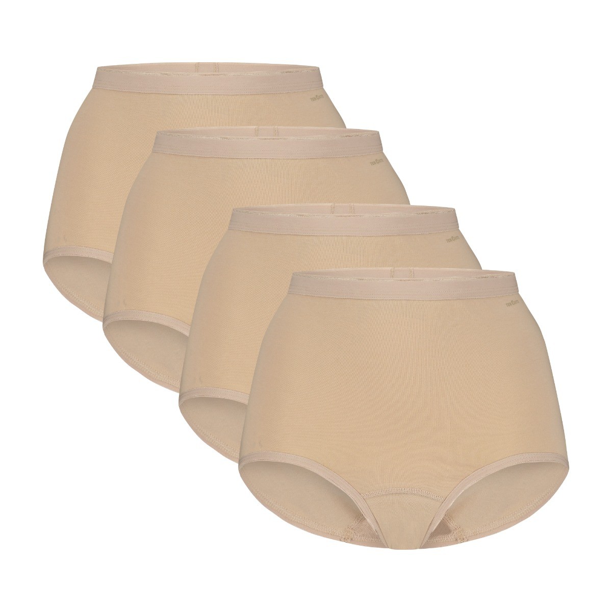 Basics Organic Cotton Stretch Dames High Waist 4-Pack Beige