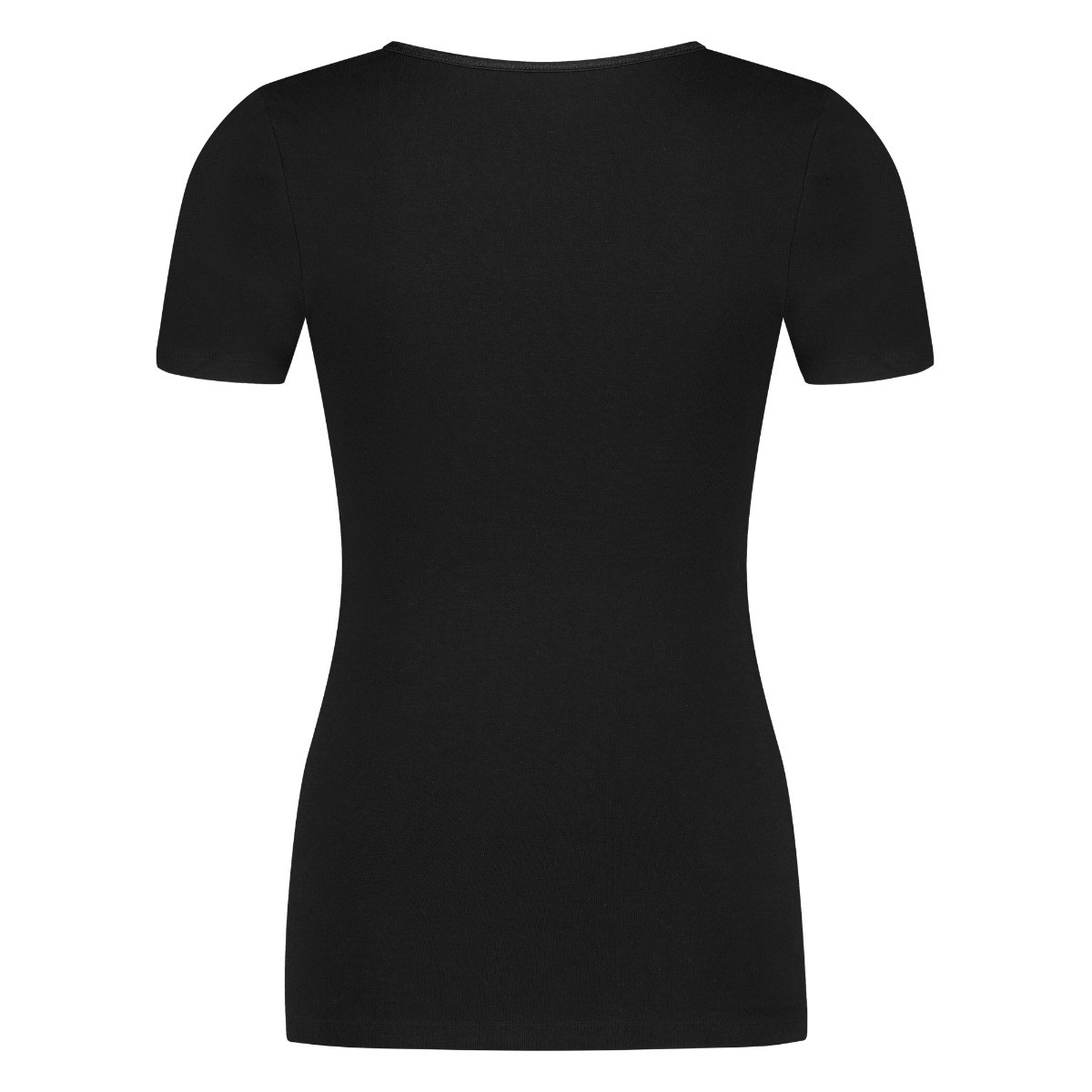 Dames Basics Organic Cotton Stretch T-Shirt Zwart