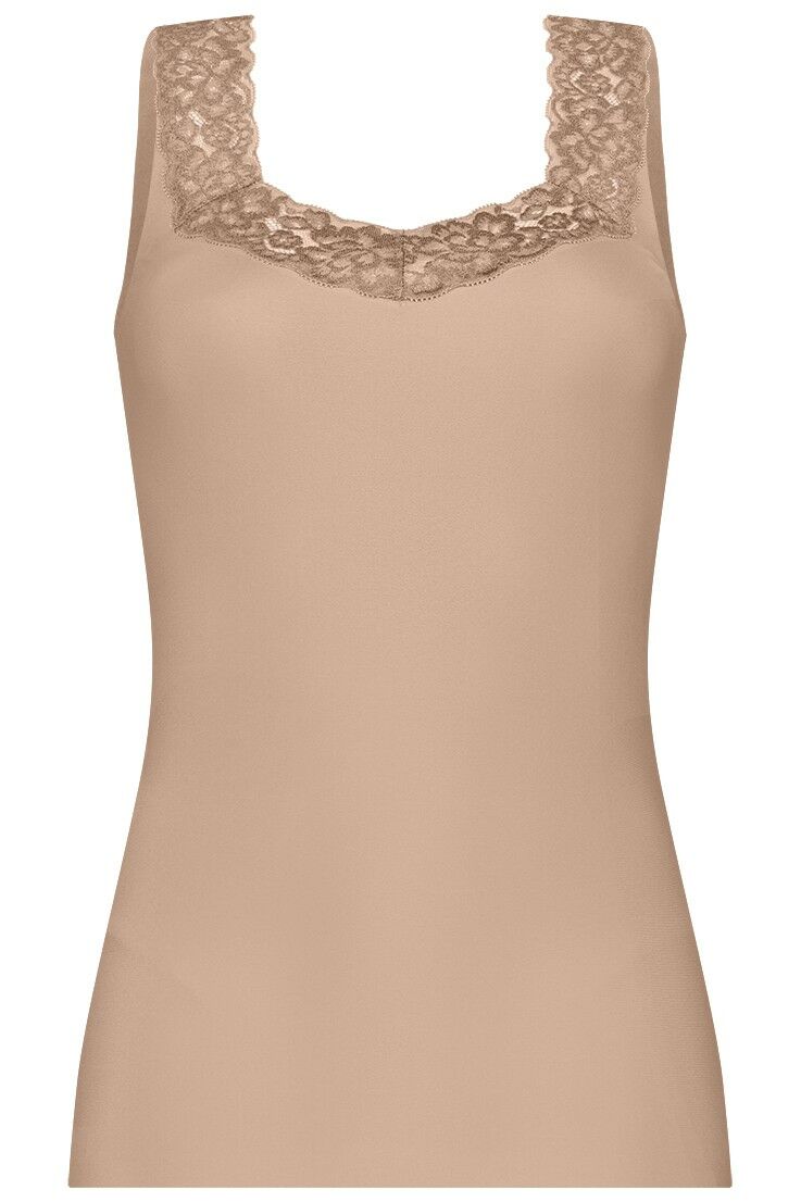 Dames Secrets Lace Singlet Walnut