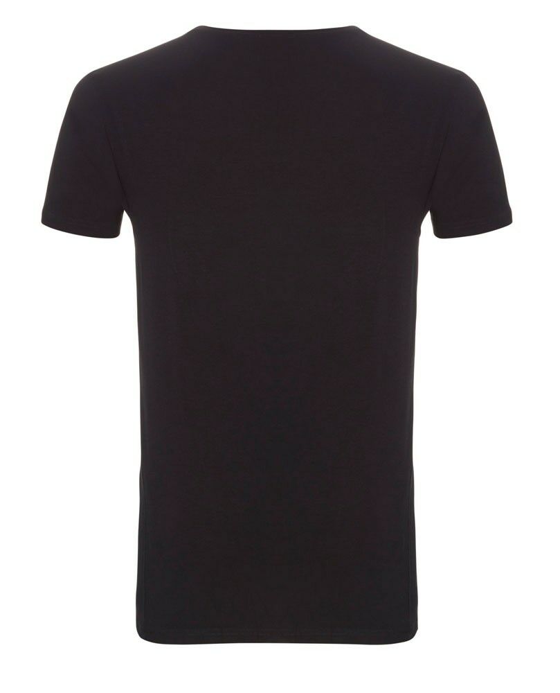 Basics Bamboo Viscose Heren T-Shirt V-neck Zwart