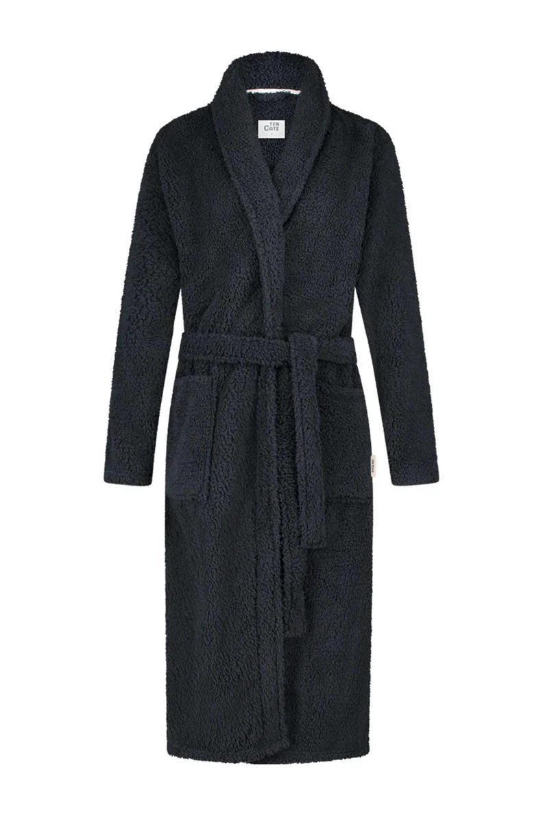 Dames Badjas Fleece Anthracite Teddy