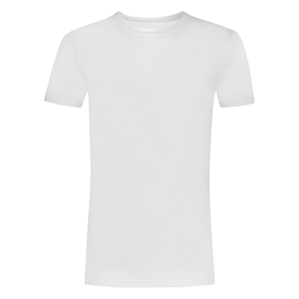 Heren Basics Organic Cotton Stretch 2-Pack T-Shirt High Neck Wit