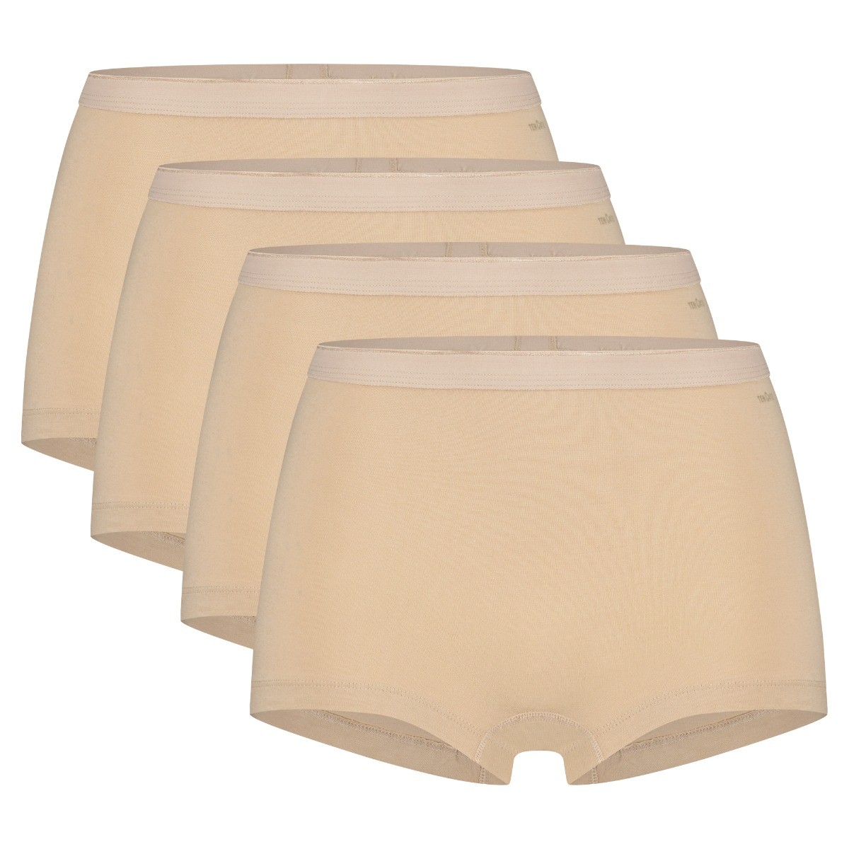 Dames Basics Organic Cotton Stretch 4-Pack Short Beige