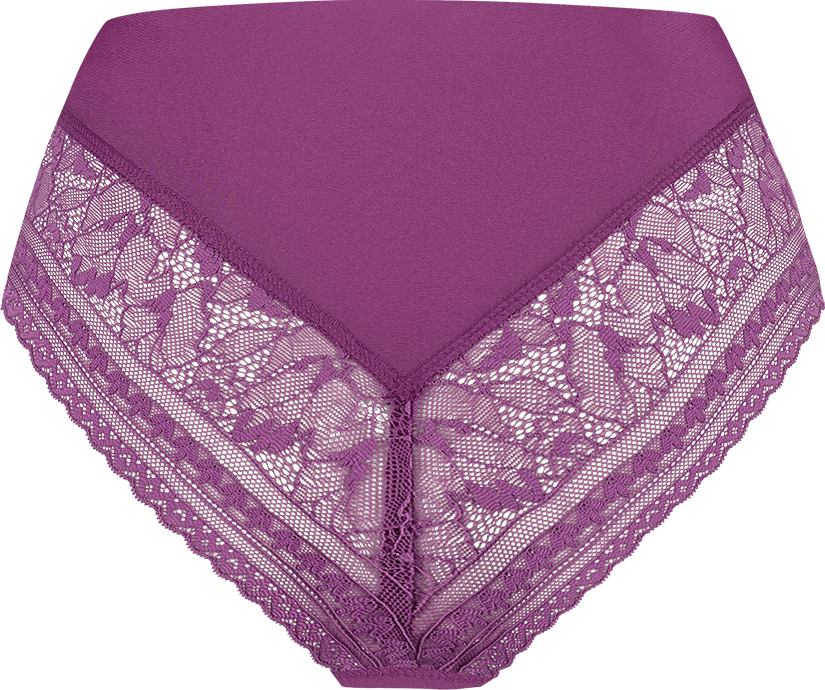 Dames Secrets High Waist Lace Brazilian Purple