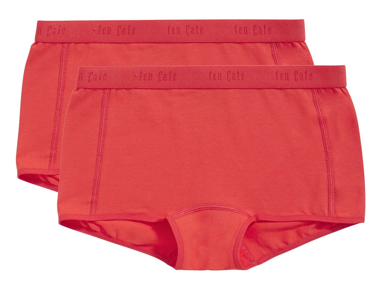 Meisjes Organic Cotton Stretch 2-Pack Short Rood