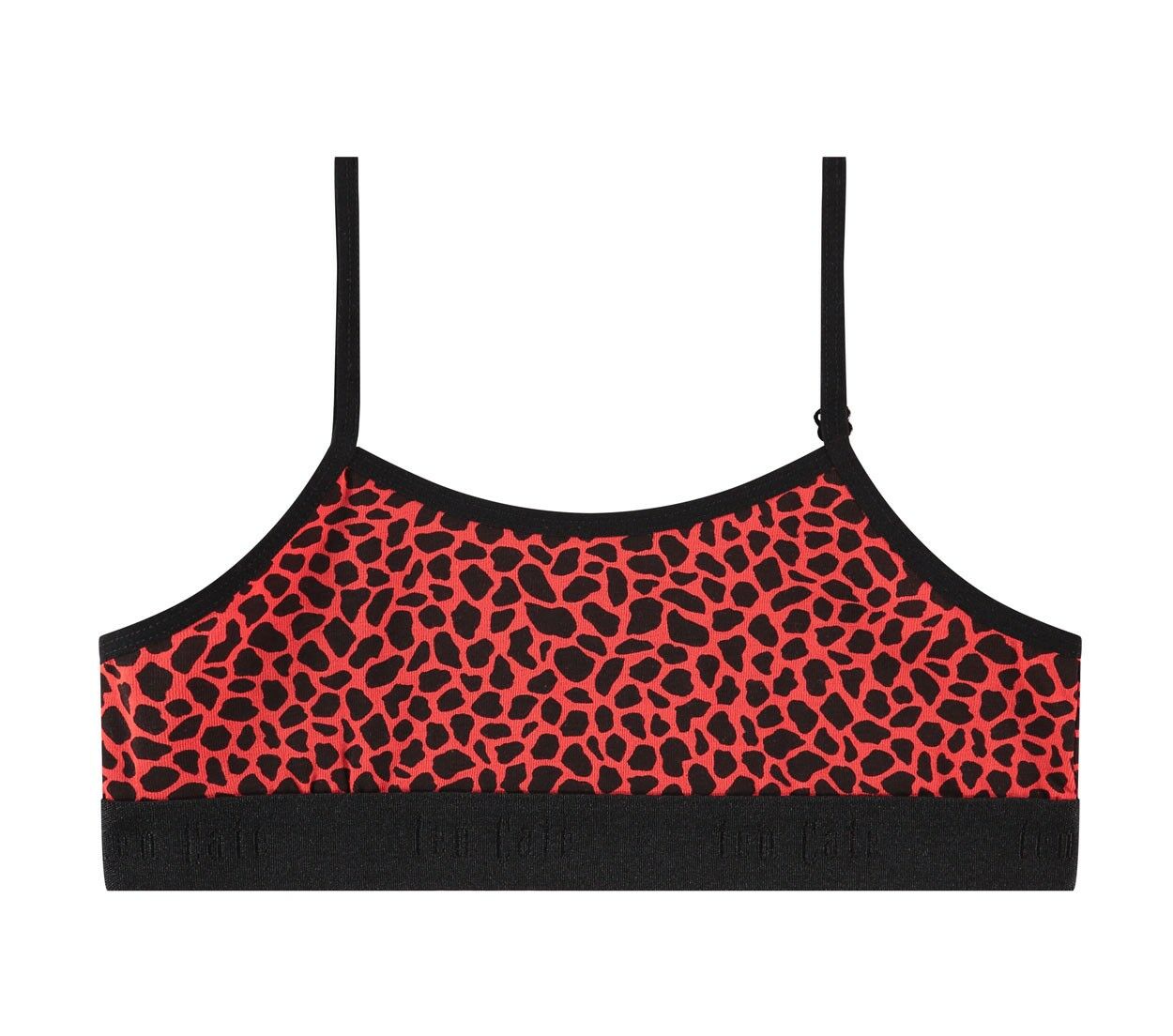 Meisjes Organic Cotton Stretch Top Giraffe Red