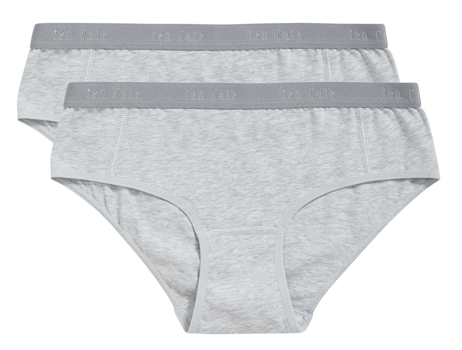 Meisjes Organic Cotton Stretch 2-Pack Hipster Light Grey Melee