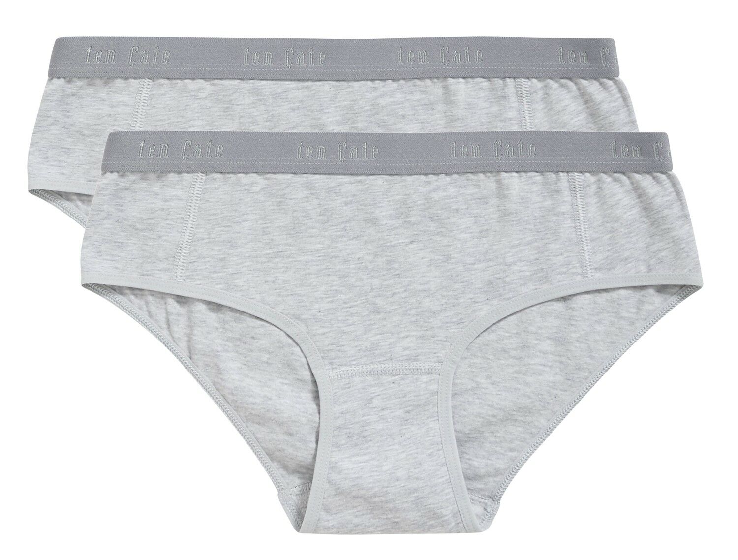 Meisjes Basics Organic Cotton Stretch 2-Pack Hipster Light Grey Melee