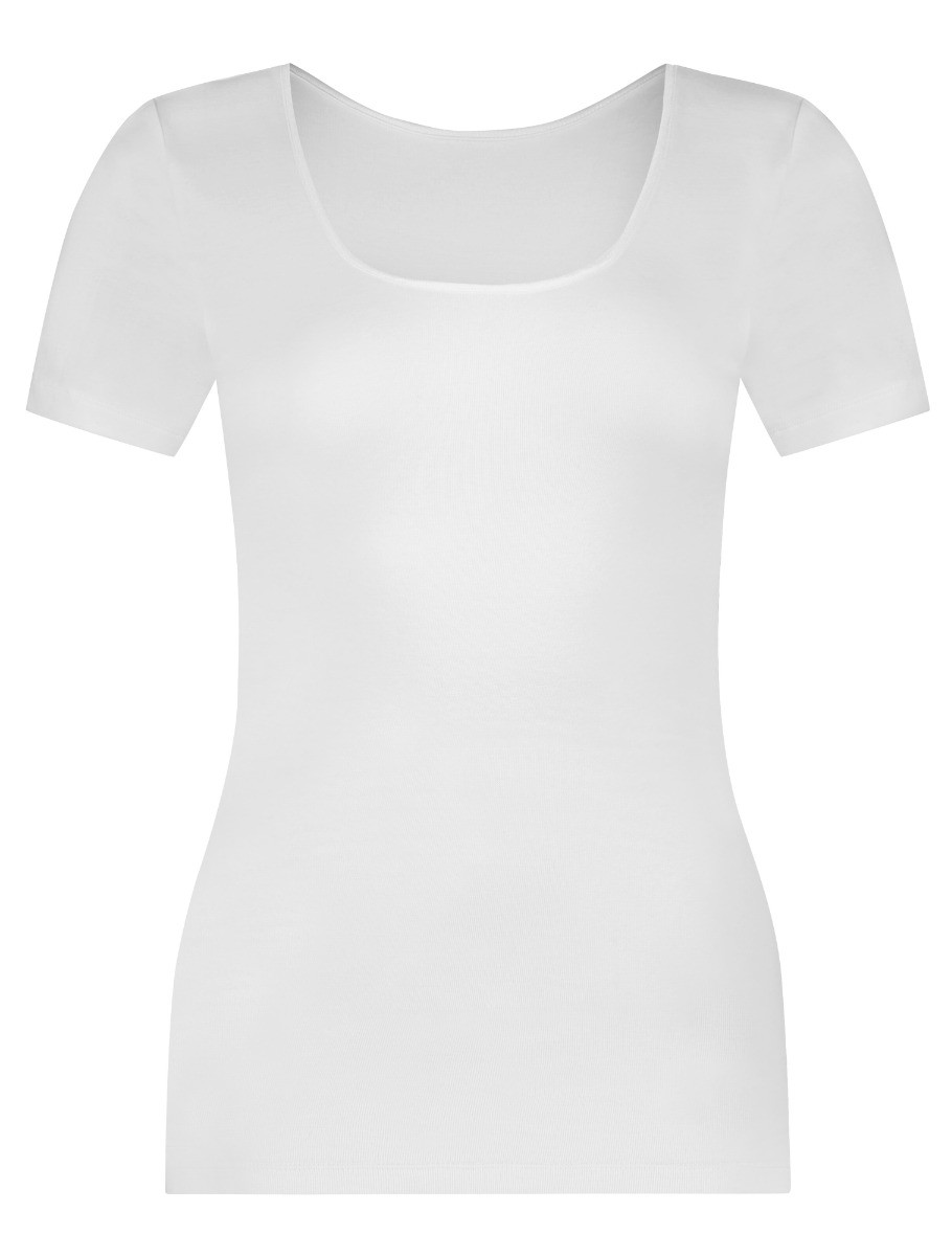 Dames Basics Organic Cotton Stretch T-Shirt Wit