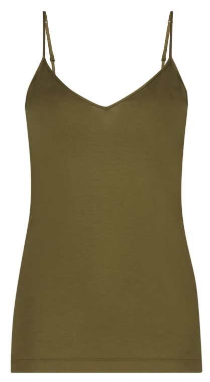 Dames Secrets Modal Top V-Neck Olive Green