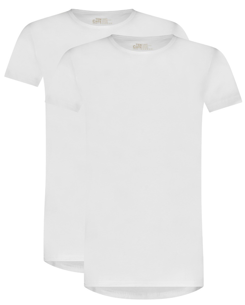 Basics Organic Cotton Stretch Heren T-Shirt 2-Pack Wit